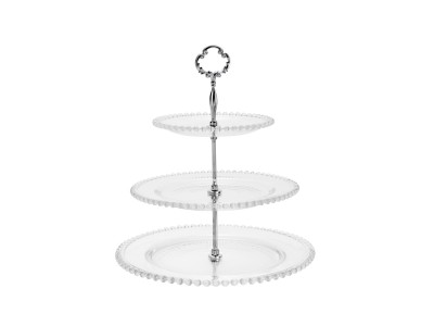 Porta Doce 3 Andares Cristal Wolff Pearl